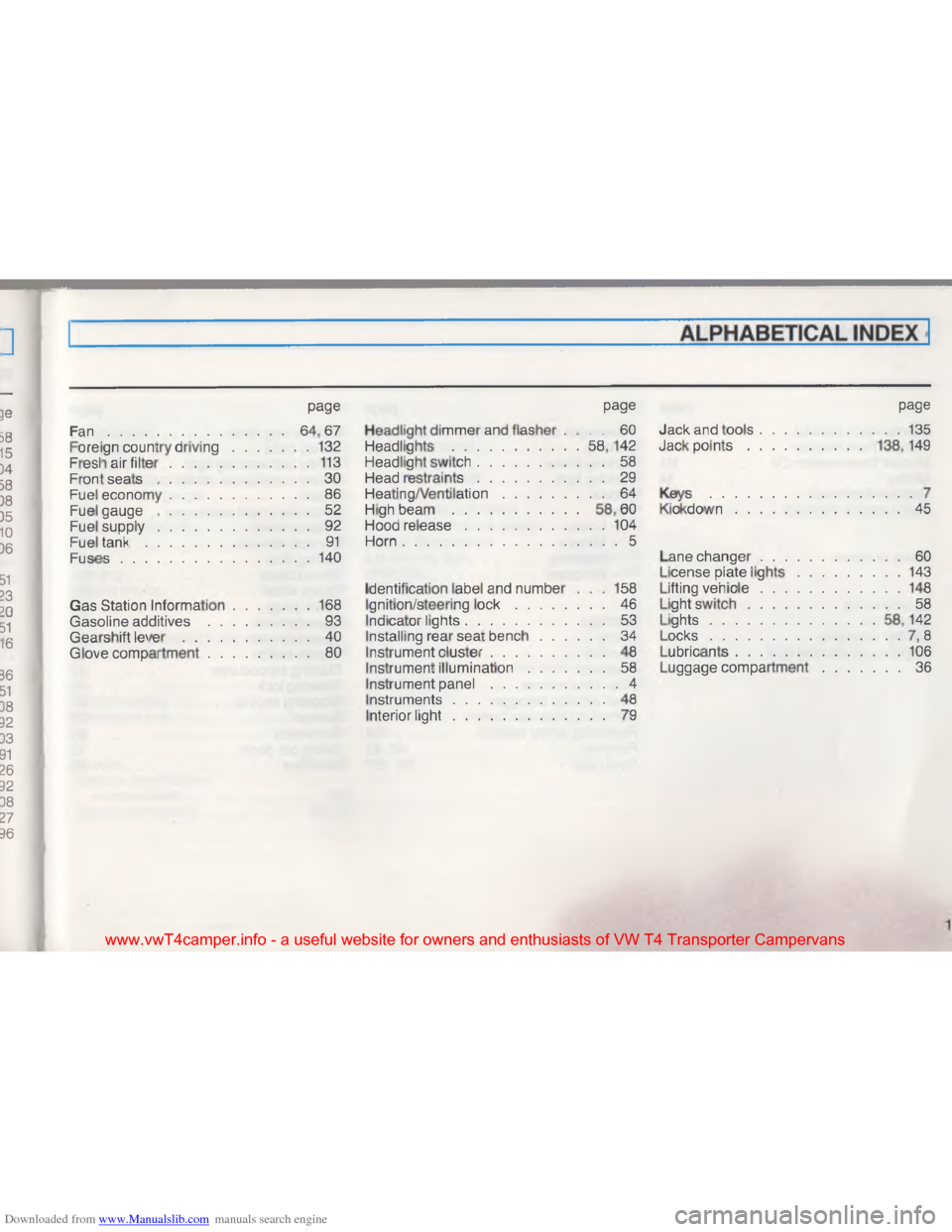 VOLKSWAGEN TRANSPORTER 1993 T4 / 4.G Owners Manual Downloaded from www.Manualslib.com manuals search engine \(
8\001
\(E%
"

\007

\) \005:\001
#
; 3\)

"

\003 ;\001
\016
/ $

\(

\(
4\023:
\036\036\001
" \016
/\016 \013\016
\(
\036
8\001 \005\001
\0