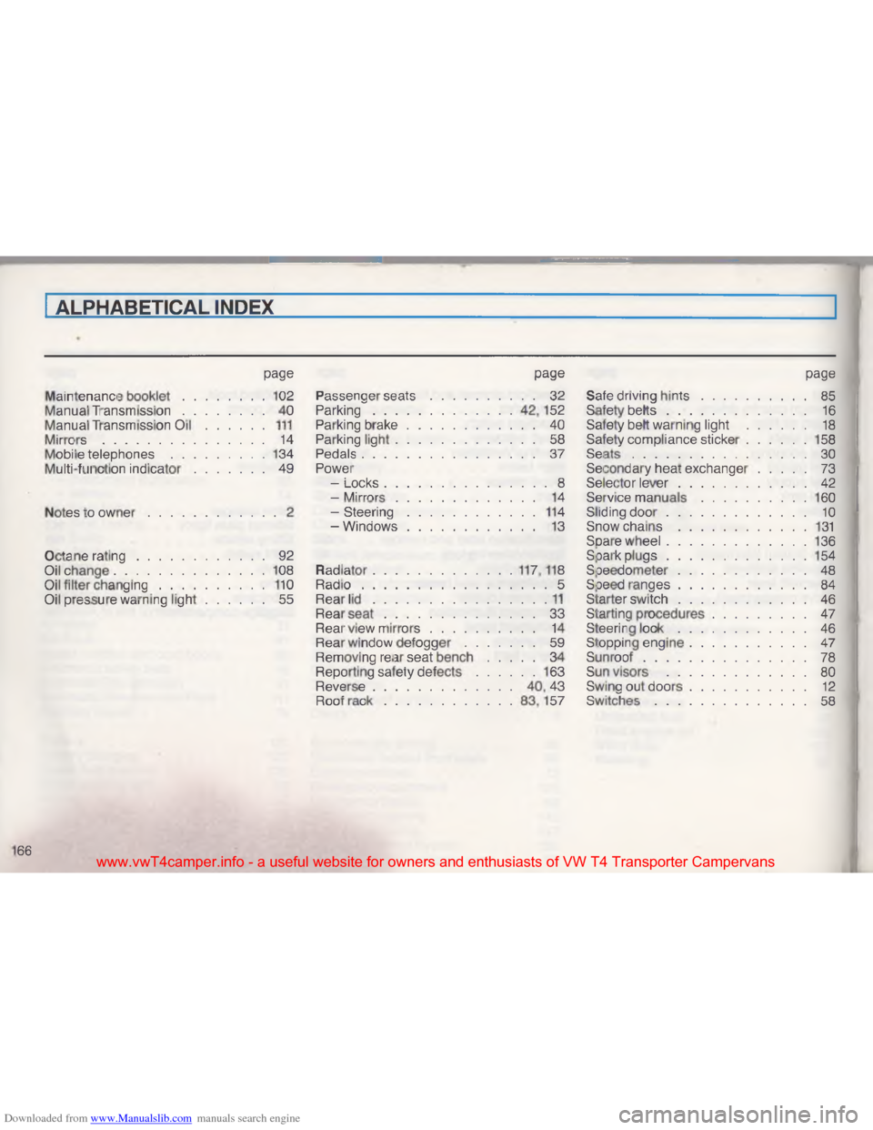 VOLKSWAGEN TRANSPORTER 1993 T4 / 4.G Owners Manual Downloaded from www.Manualslib.com manuals search engine #
\036
;
3
\017\004
\036
\)
B ,
\003
#
#
> ,
#;
\(
\( <
\001
\(
&
\007
\036
>
# #
\022
/ \002\030\001
, C\001
\007 #
" \003
7
,
;
\007 \036 ,
,