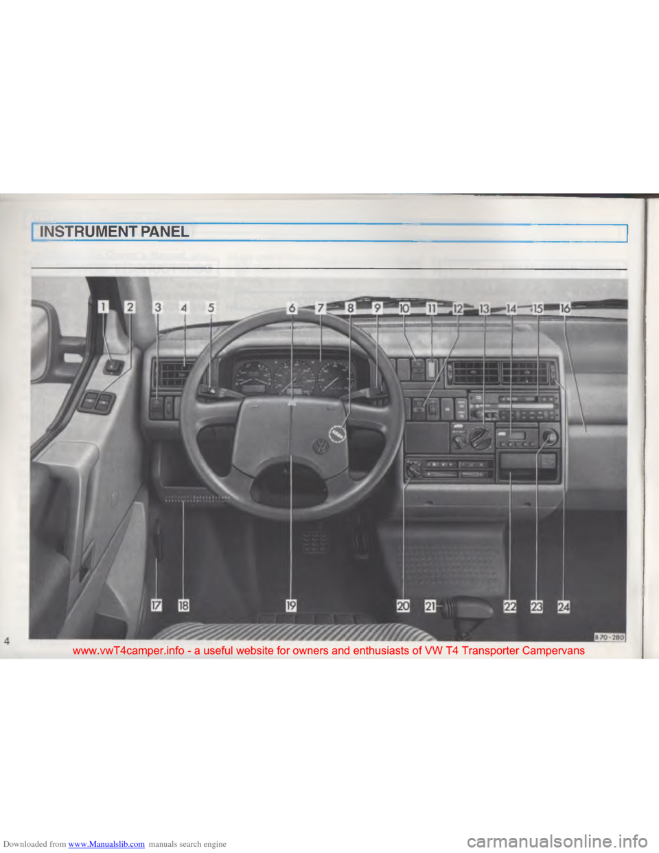 VOLKSWAGEN TRANSPORTER 1993 T4 / 4.G Owners Manual Downloaded from www.Manualslib.com manuals search engine \013
 
 
www.vwT4camper.info  - a  useful  website  for owners  and enthusiasts  of VW  T4 Transporter  Campervans   