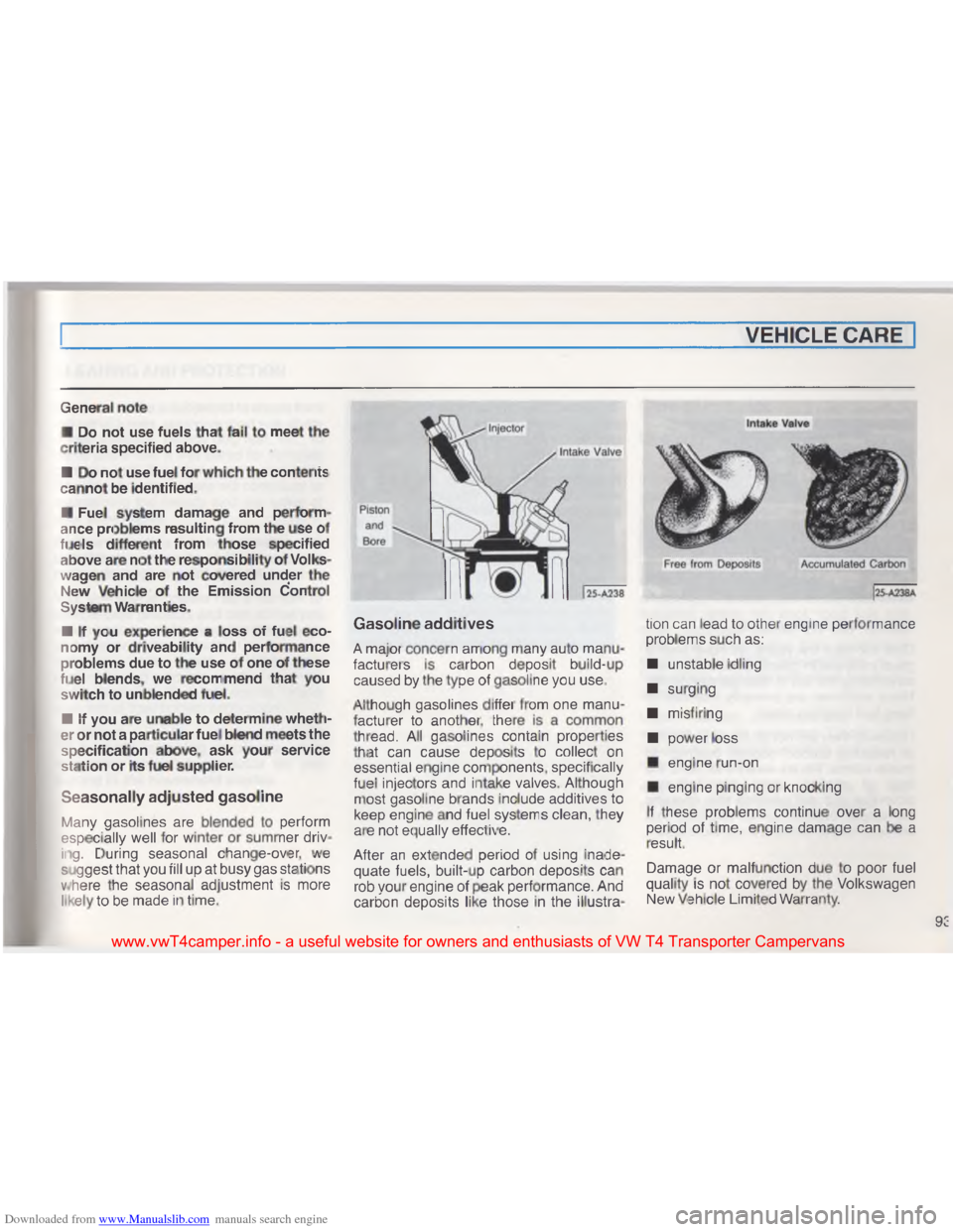 VOLKSWAGEN TRANSPORTER 1993 T4 / 4.G Owners Manual Downloaded from www.Manualslib.com manuals search engine \020
\001
o \)
\006
U
\( \005\001\007 \035
\002 \001 \007
\003
\006 \036
\003 \001
, \007\001 \002:
3
\003
\( \005\035
\(
\036
G
\003
+

\003

