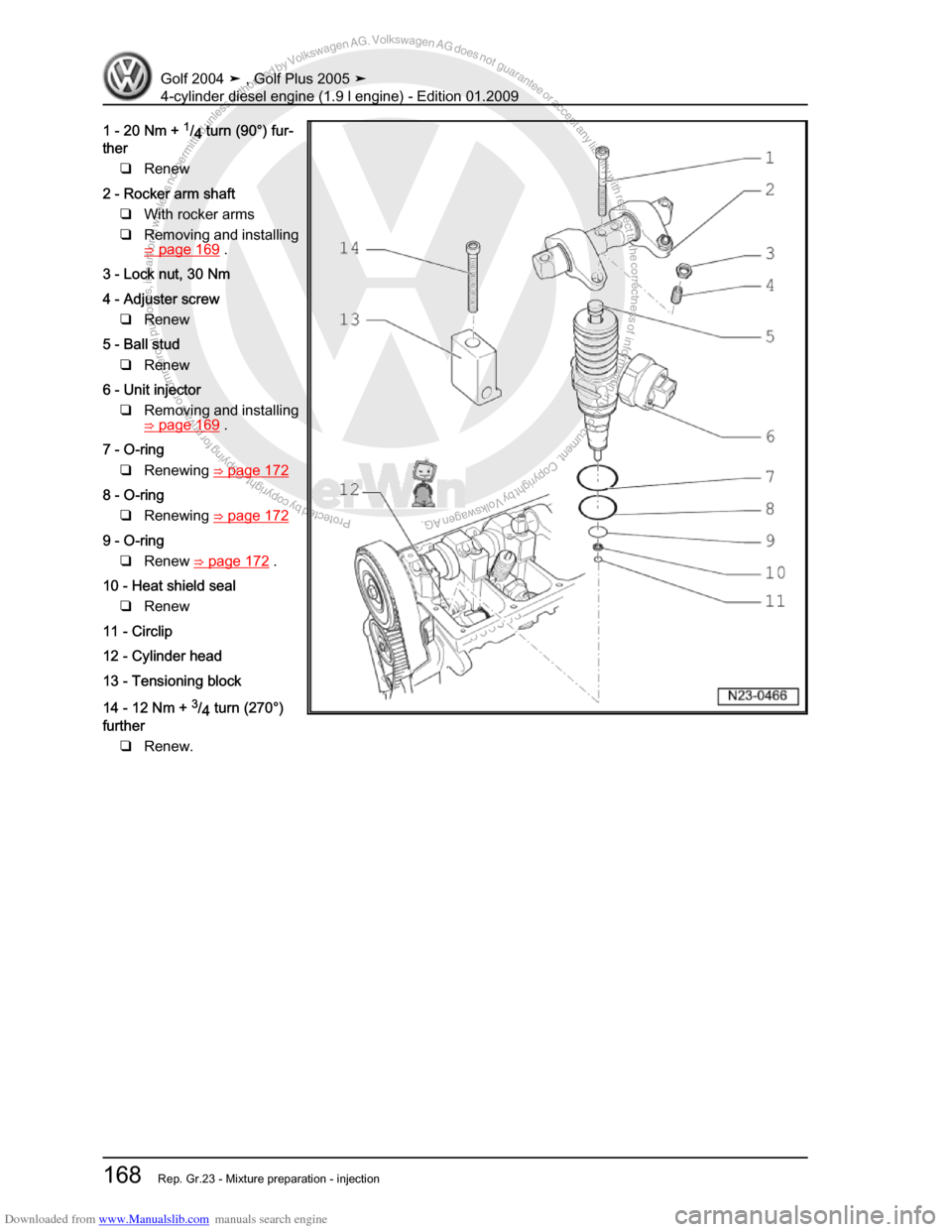 VOLKSWAGEN GOLF PLUS 2005 1K / 5.G Service Workshop Manual Downloaded from www.Manualslib.com manuals search engine Protected by copyright. Copying for private or commercial purposes, in partor in whole, is not permitted unless authorised by Volkswagen AG. Vo