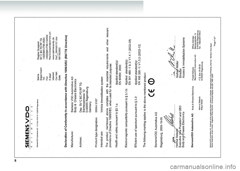 MITSUBISHI COLT 2008 Owners Manual (in English) 8 MITSUBISHI COLT 2008 Owners Manual (in English) 8