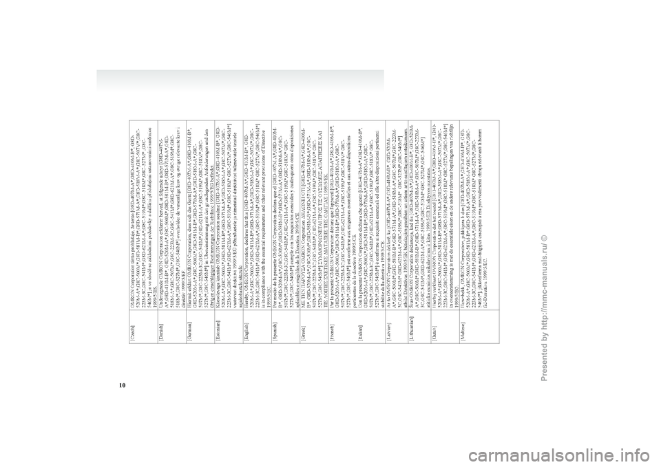 MITSUBISHI GRANDIS 2010  Owners Manual (in English) 10
Presented  by http://mmc-manuals.ru/  \251  