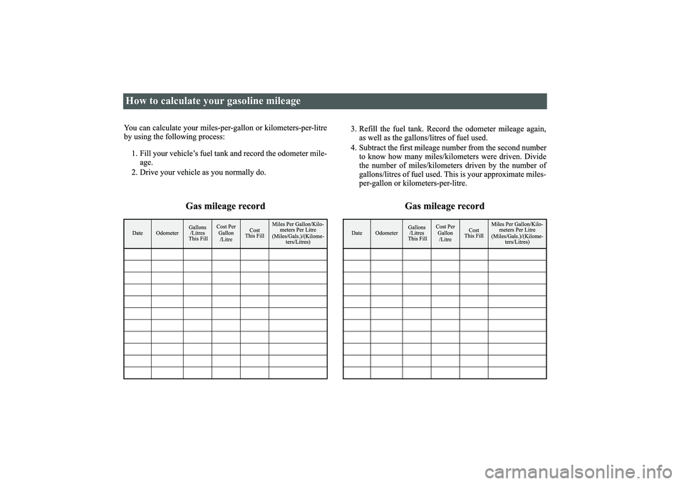 MITSUBISHI OUTLANDER 2019  Owners Manual (in English) How to calculate your gasoline mileage BK0264300US.book  1 ページ  ２０１８年２月２８日　水曜日　午後５時１６分 