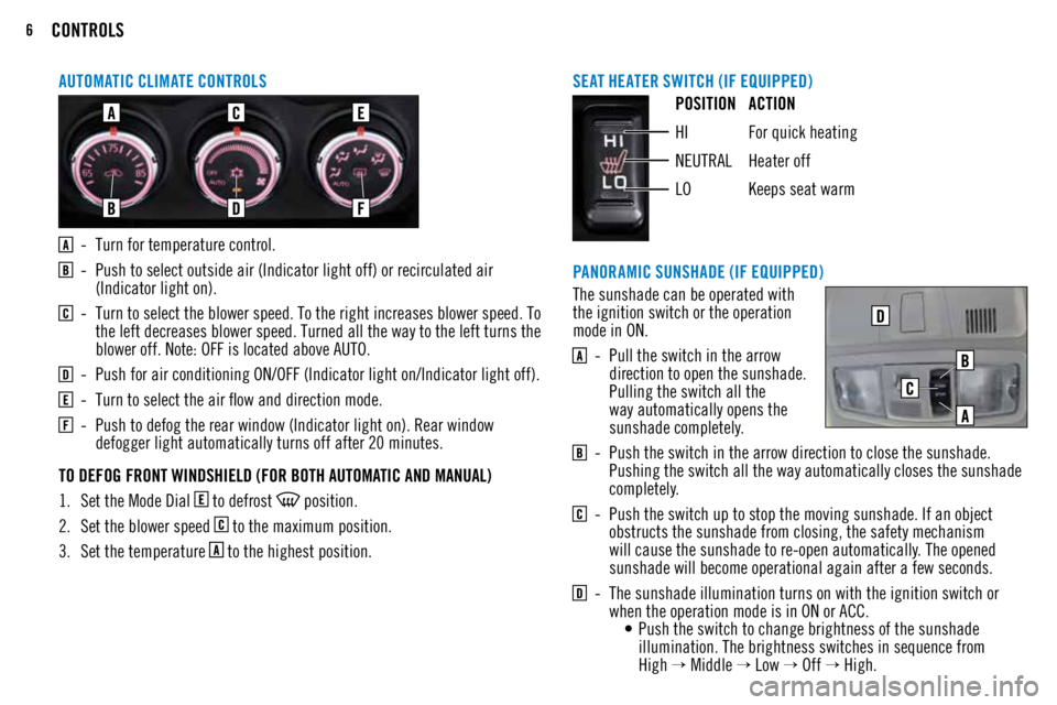 MITSUBISHI OUTLANDER SPORT 2018  Owners Manual (in English) 6
SEAT HEATER SWITCH (IF EQUIPPED)POSITION ACTION
HI For quick heating
NEUTRAL  Heater off
LO  Keeps seat warm
 -  Turn for temperature control.
 -  Push to select outside air (Indicator light off) or