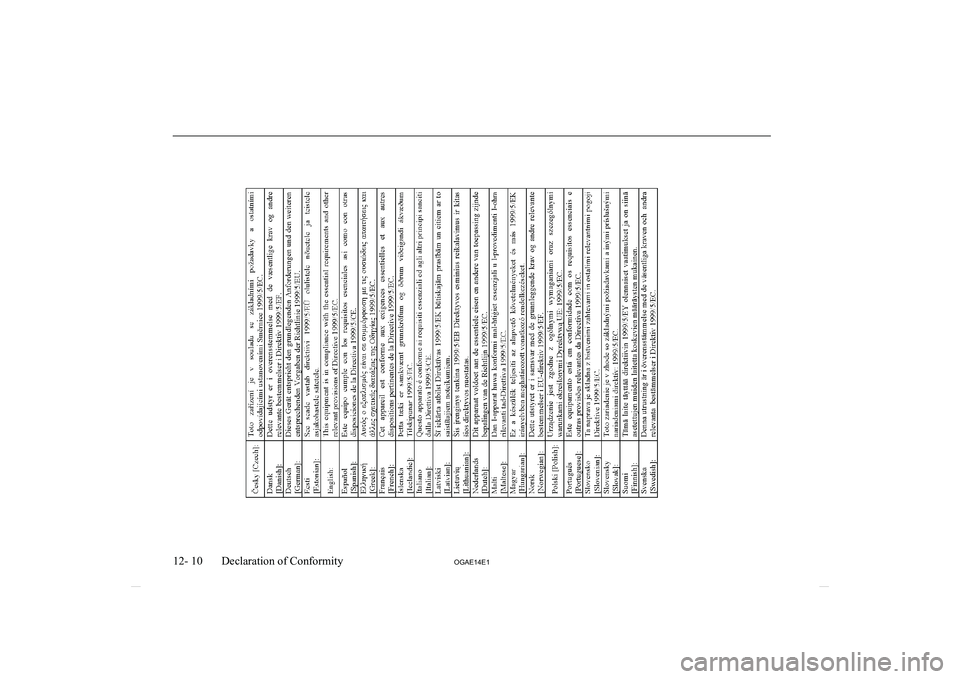 MITSUBISHI ASX 2014 Owners Manual (in English) 12- 10OGAE14E1Declaration of Conformity MITSUBISHI ASX 2014 Owners Manual (in English) 12- 10OGAE14E1Declaration of Conformity