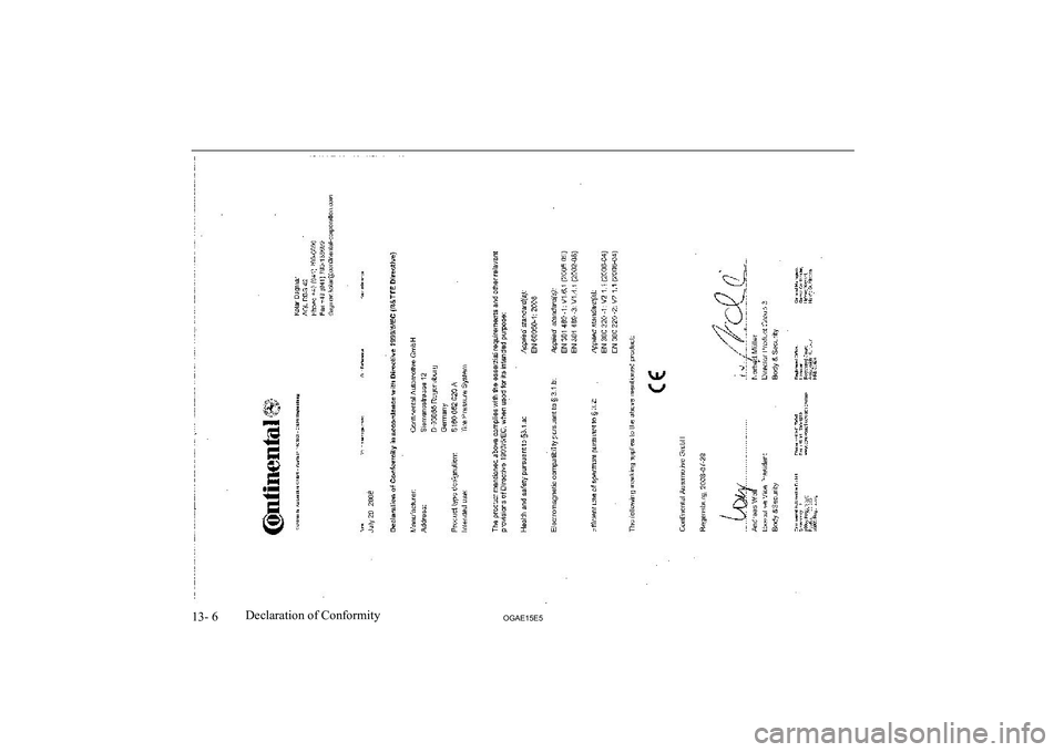 MITSUBISHI ASX 2015 Owners Manual (in English) 13- 6OGAE15E5Declaration of Conformity MITSUBISHI ASX 2015 Owners Manual (in English) 13- 6OGAE15E5Declaration of Conformity