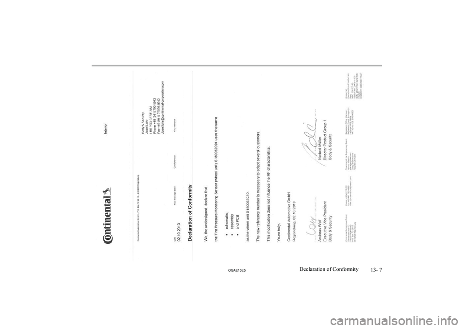 MITSUBISHI ASX 2015 Owners Manual (in English) 13- 7
OGAE15E5Declaration of Conformity MITSUBISHI ASX 2015 Owners Manual (in English) 13- 7
OGAE15E5Declaration of Conformity