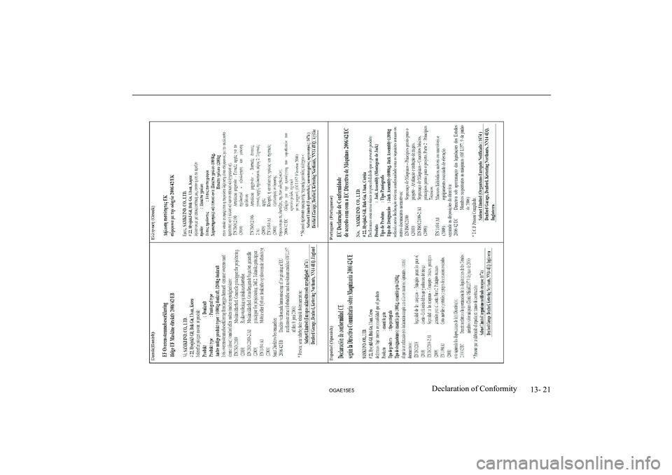 MITSUBISHI ASX 2015 Owners Manual (in English) 13- 21
OGAE15E5Declaration of Conformity MITSUBISHI ASX 2015 Owners Manual (in English) 13- 21
OGAE15E5Declaration of Conformity
