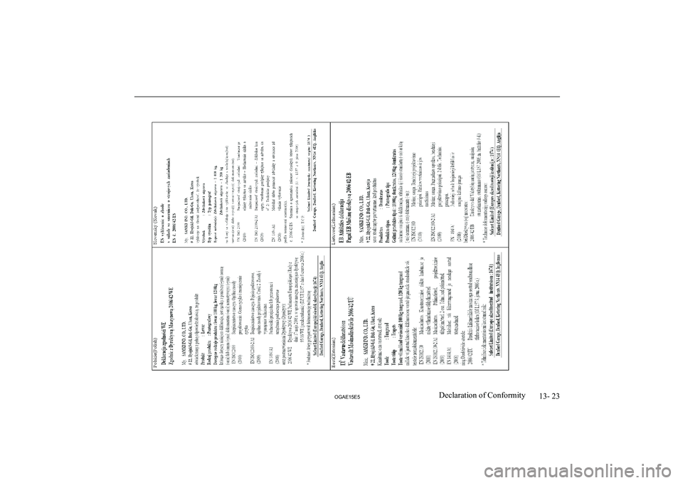 MITSUBISHI ASX 2015 Owners Manual (in English) 13- 23
OGAE15E5Declaration of Conformity MITSUBISHI ASX 2015 Owners Manual (in English) 13- 23
OGAE15E5Declaration of Conformity