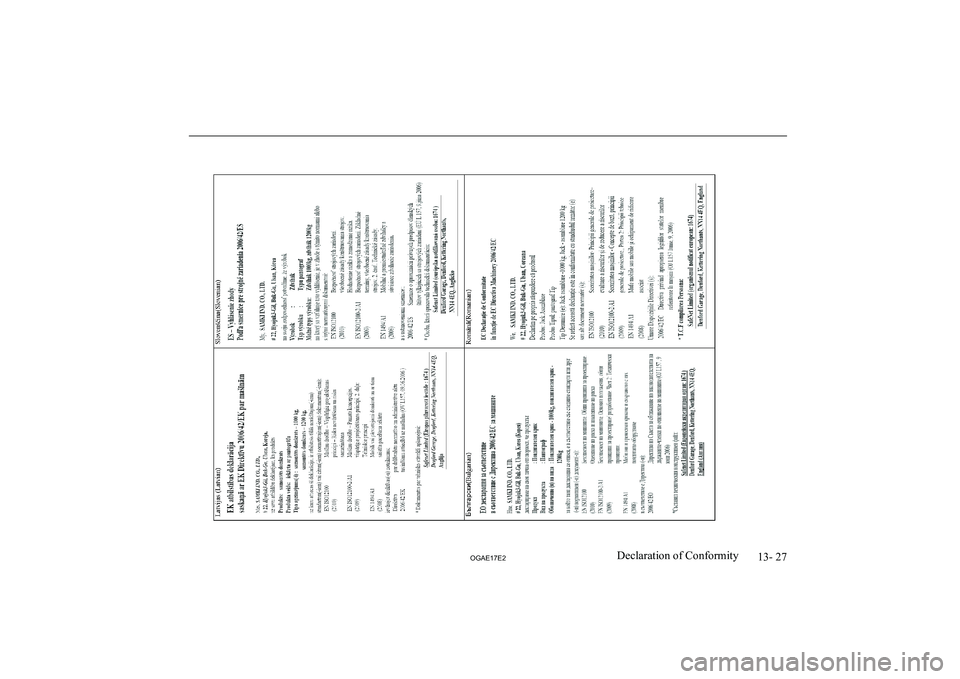 MITSUBISHI ASX 2017 Owners Manual (in English) 13- 27
OGAE17E2Declaration of Conformity MITSUBISHI ASX 2017 Owners Manual (in English) 13- 27
OGAE17E2Declaration of Conformity