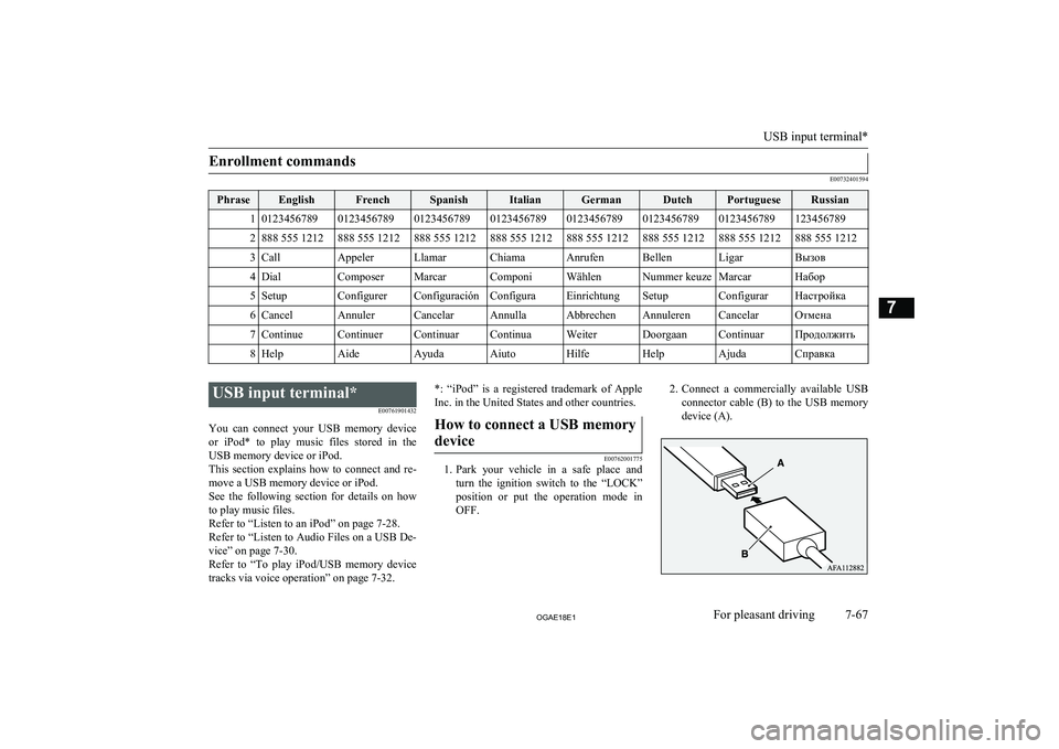 MITSUBISHI ASX 2018 Owners Manual (in English) Enrollment commands
E00732401594
PhraseEnglishFrenchSpanishItalianGermanDutchPortugueseRussian101234567890123456789012345678901234567890123456789012345678901234567891234567892888 555 1212888 555 12128 MITSUBISHI ASX 2018 Owners Manual (in English) Enrollment commands
E00732401594
PhraseEnglishFrenchSpanishItalianGermanDutchPortugueseRussian101234567890123456789012345678901234567890123456789012345678901234567891234567892888 555 1212888 555 12128