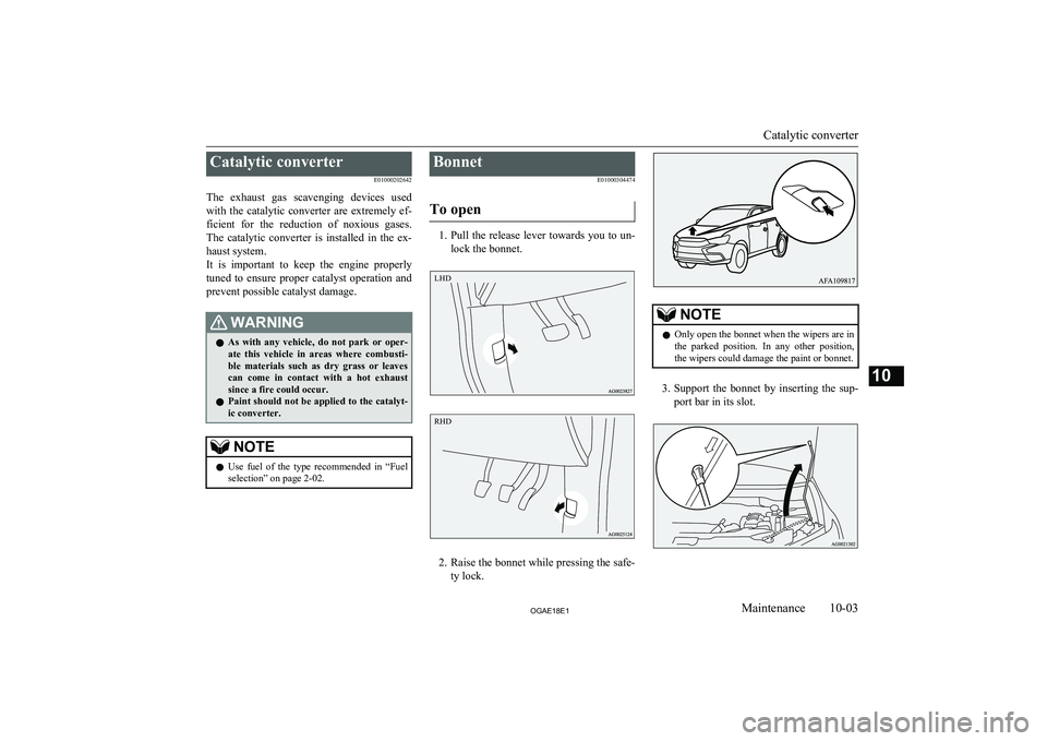 MITSUBISHI ASX 2018 Owners Manual (in English) Catalytic converterE01000202642
The exhaust gas scavenging devices used with the catalytic converter are extremely ef- ficient for the reduction of noxious gases.
The catalytic conv MITSUBISHI ASX 2018 Owners Manual (in English) Catalytic converterE01000202642
The exhaust gas scavenging devices used with the catalytic converter are extremely ef- ficient for the reduction of noxious gases.
The catalytic conv