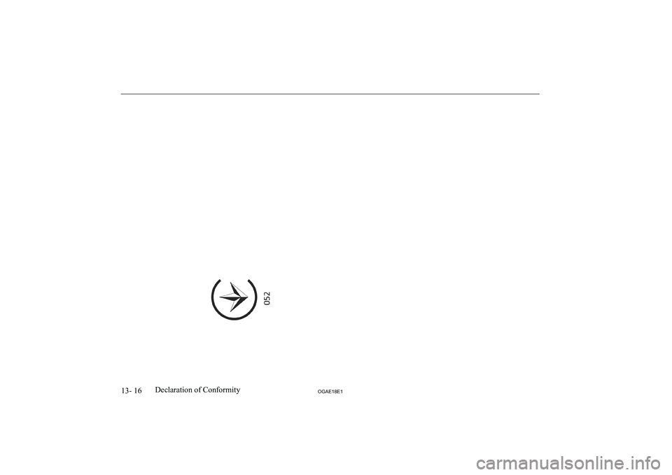 MITSUBISHI ASX 2018  Owners Manual (in English) 13- 16OGAE18E1Declaration of Conformity   