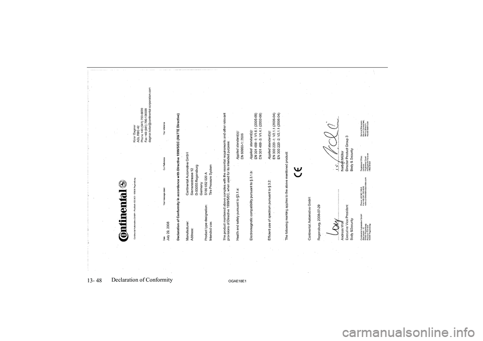 MITSUBISHI ASX 2018  Owners Manual (in English) 13- 48OGAE18E1Declaration of Conformity   