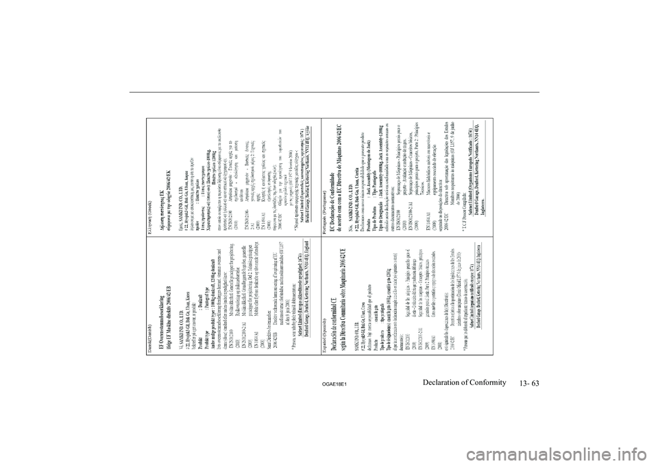MITSUBISHI ASX 2018 Owners Manual (in English) 13- 63
OGAE18E1Declaration of Conformity MITSUBISHI ASX 2018 Owners Manual (in English) 13- 63
OGAE18E1Declaration of Conformity