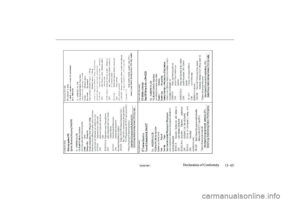 MITSUBISHI ASX 2018  Owners Manual (in English) 13- 65
OGAE18E1Declaration of Conformity   