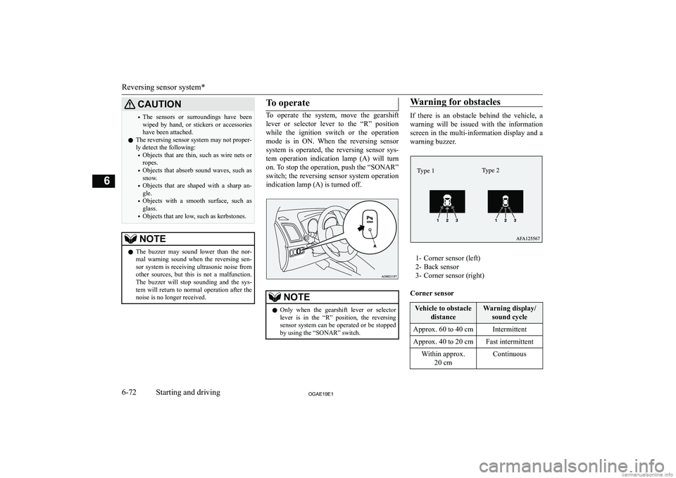 MITSUBISHI ASX 2019  Owners Manual (in English) �C�A�U�T�,�O�N�
