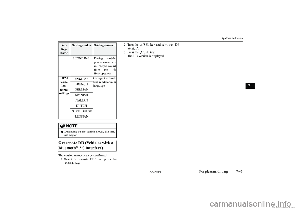 MITSUBISHI ASX 2019  Owners Manual (in English) �S�e�t�-
�t�i�n�g�s
�n�a�m�e�S�e�t�t�i�n�g�s� �v�a�l�u�e�S�e�t�t�i�n�g�s� �c�o�n�t�e�n�t�P�H�O�N�E� �I�N�-�L�D�u�r�i�n�g�  �m�o�b�i�l�e
�p�h�o�n�e�  �v�o�i�c�e�  �c�u�t�- �i�n�,�  �o�u�t�p�u�t�  �s�o�