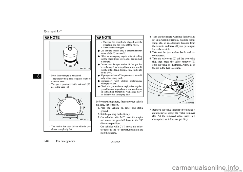 MITSUBISHI ASX 2019  Owners Manual (in English) �N�O�T�E
�