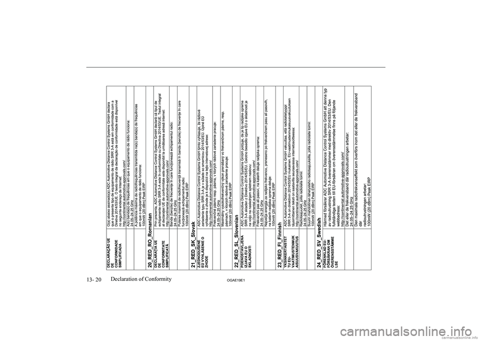 MITSUBISHI ASX 2019  Owners Manual (in English) �1�3�-� �2�0�2�*�$�(���(��D�e�c�l�a�r�a�t�i�o�n� �o�f� �C�o�n�f�o�r�m�i�t�y  