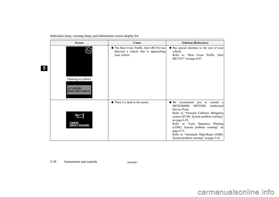MITSUBISHI ASX 2020  Owners Manual (in English) �S�c�r�e�e�n�C�a�u�s�e�S�o�l�u�t�i�o�n� �(�R�e�f�e�r�e�n�c�e�)
�(�f�l�a�s�h�i�n�g� �i�n� �y�e�l�l�o�w�)
�z�T�h�e�  �R�e�a�r�  �C�r�o�s�s�  �T�r�a�f�f�i�c�  �A�l�e�r�t�  �(�R�C�T�A�)�  �h�a�s
�d�e�t�e�