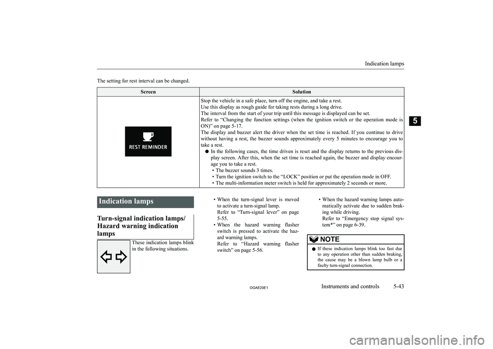 MITSUBISHI ASX 2020  Owners Manual (in English) � 
�T�h�e� �s�e�t�t�i�n�g� �f�o�r� �r�e�s�t� �i�n�t�e�r�v�a�l� �c�a�n� �b�e� �c�h�a�n�g�e�d�.�S�c�r�e�e�n�S�o�l�u�t�i�o�n�S�t�o�p� �t�h�e� �v�e�h�i�c�l�e� �i�n� �a� �s�a�f�e� �p�l�a�c�e�,� �t�u�r�n� �
