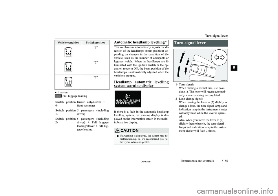 MITSUBISHI ASX 2020  Owners Manual (in English) �V�e�h�i�c�l�e� �c�o�n�d�i�t�i�o�n�S�w�i�t�c�h� �p�o�s�i�t�i�o�n�“�1�”�“�2�”�“�2�”
