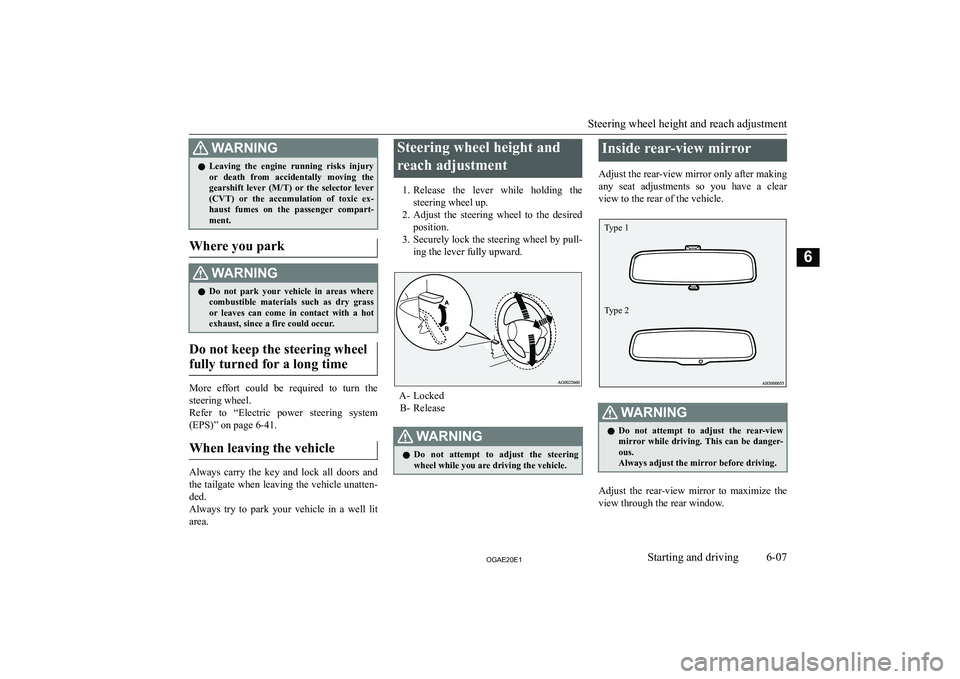 MITSUBISHI ASX 2020  Owners Manual (in English) �:�A�R�N�,�N�G�z�L�e�a�v�i�n�g�  �t�h�e�  �e�n�g�i�n�e�  �r�u�n�n�i�n�g�  �r�i�s�k�s�  �i�n�j�u�r�y
�o�r�  �d�e�a�t�h�  �f�r�o�m�  �a�c�c�i�d�e�n�t�a�l�l�y�  �m�o�v�i�n�g�  �t�h�e
�g�e�a�r�s�h�i�f�t� 