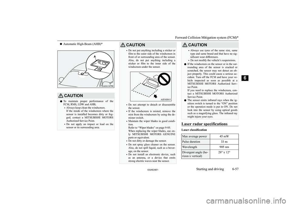 MITSUBISHI ASX 2020  Owners Manual (in English) �z�A�u�t�o�m�a�t�i�c� �H�i�g�h�-�B�e�a�m� �(�A�H�B�)�*�C�A�U�T�,�O�N�z �T�o�  �m�a�i�n�t�a�i�n�  �p�r�o�p�e�r�  �p�e�r�f�o�r�m�a�n�c�e�  �o�f�  �t�h�e
�F�C�M�,� �R�M�S�,� �L�D�W� �a�n�d� �A�H�B�;
�
