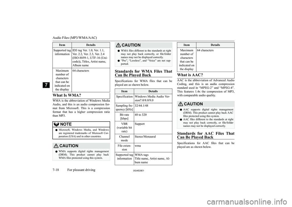MITSUBISHI ASX 2020  Owners Manual (in English) �I�t�e�m�D�e�t�a�i�l�s�S�u�p�p�o�r�t�e�d� �t�a�g�i�n�f�o�r�m�a�t�i�o�n�I�D�3� �t�a�g� �V�e�r�.� �1�.�0�,� �V�e�r�.� �1�.�1�,
�V�e�r�.� �2�.�2�,� �V�e�r�.� �2�.�3�,� �V�e�r�.� �2�.�4
�(�I�S�O�-�8�8�5�9