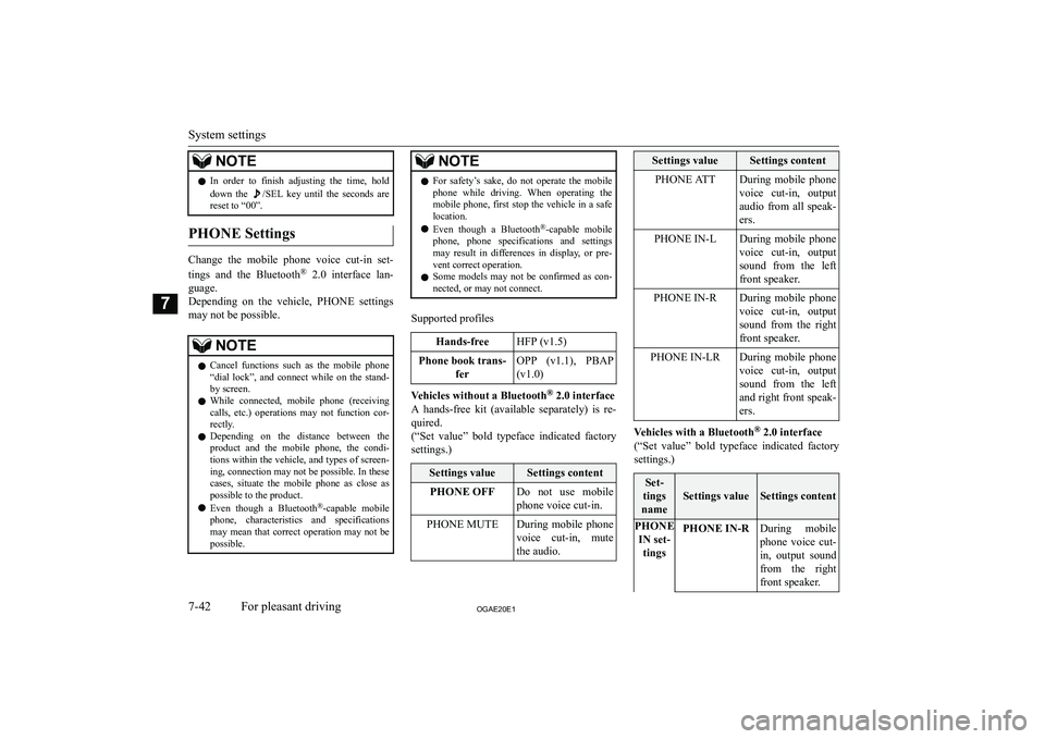MITSUBISHI ASX 2020  Owners Manual (in English) �N�O�T�E�z�I�n�  �o�r�d�e�r�  �t�o�  �f�i�n�i�s�h�  �a�d�j�u�s�t�i�n�g�  �t�h�e�  �t�i�m�e�,�  �h�o�l�d
�d�o�w�n�  �t�h�e� �/�S�E�L�  �k�e�y�  �u�n�t�i�l�  �t�h�e�  �s�e�c�o�n�d�s�  �a�r�e
�r�e�s�e�t�