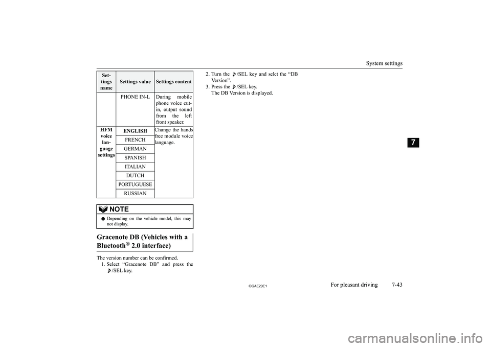 MITSUBISHI ASX 2020  Owners Manual (in English) �S�e�t�-
�t�i�n�g�s
�n�a�m�e
�S�e�t�t�i�n�g�s� �v�a�l�u�e�S�e�t�t�i�n�g�s� �c�o�n�t�e�n�t
�P�H�O�N�E� �I�N�-�L�D�u�r�i�n�g�  �m�o�b�i�l�e
�p�h�o�n�e�  �v�o�i�c�e�  �c�u�t�- �i�n�,�  �o�u�t�p�u�t�  �s�