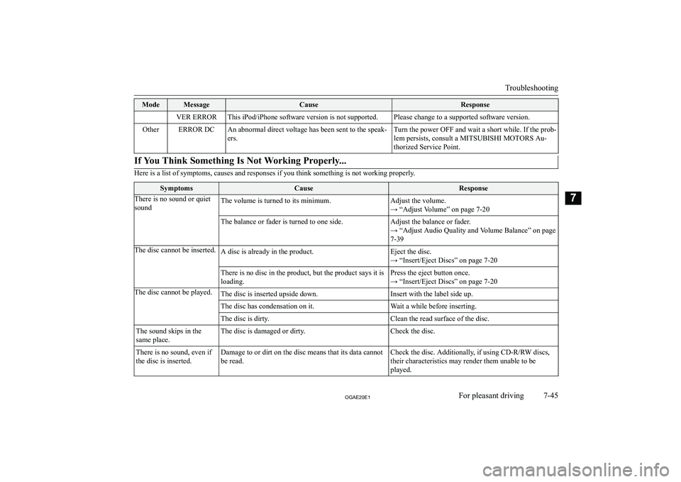 MITSUBISHI ASX 2020  Owners Manual (in English) �M�o�d�e�M�e�s�s�a�g�e�C�a�u�s�e�R�e�s�p�o�n�s�e�V�E�R� �E�R�R�O�R�T�h�i�s� �i�P�o�d�/�i�P�h�o�n�e� �s�o�f�t�w�a�r�e� �v�e�r�s�i�o�n� �i�s� �n�o�t� �s�u�p�p�o�r�t�e�d�.�P�l�e�a�s�e� �c�h�a�n�g�e� �t�o