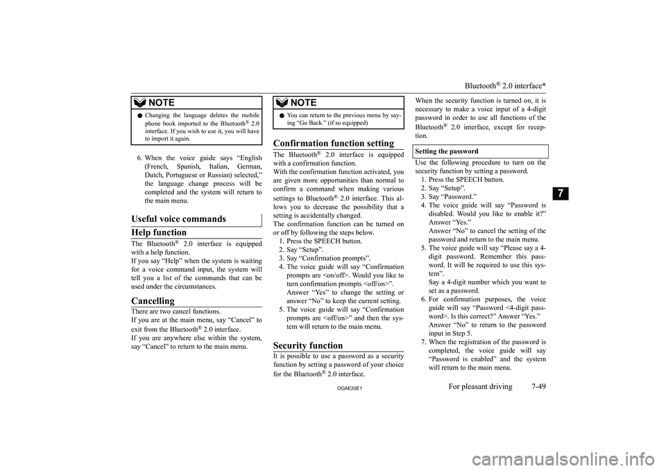 MITSUBISHI ASX 2020  Owners Manual (in English) �N�O�T�E�z�C�h�a�n�g�i�n�g�  �t�h�e�  �l�a�n�g�u�a�g�e�  �d�e�l�e�t�e�s�  �t�h�e�  �m�o�b�i�l�e
�p�h�o�n�e�  �b�o�o�k�  �i�m�p�o�r�t�e�d�  �t�o�  �t�h�e�  �B�l�u�e�t�o�o�t�h �