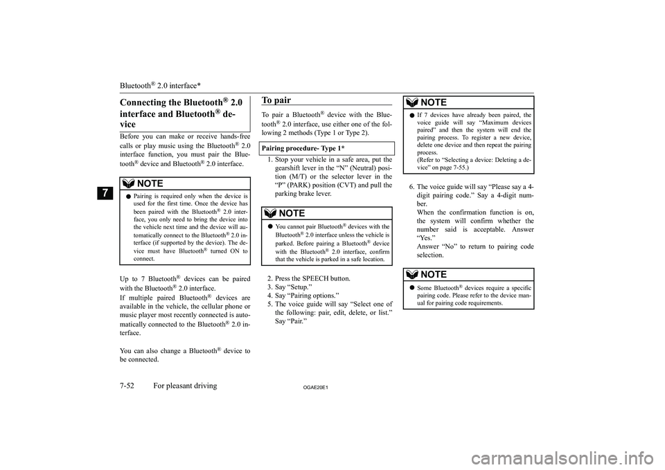 MITSUBISHI ASX 2020  Owners Manual (in English) �C�o�n�n�e�c�t�i�n�g� �t�h�e� �B�l�u�e�t�o�o�t�h�