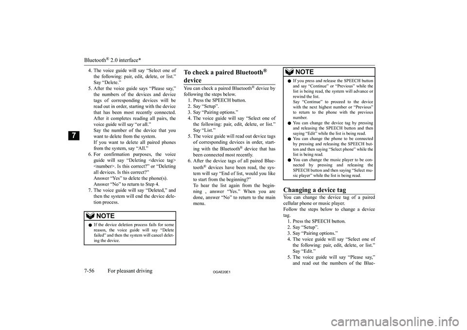 MITSUBISHI ASX 2020  Owners Manual (in English) �4�.�T�h�e�  �v�o�i�c�e�  �g�u�i�d�e�  �w�i�l�l�  �s�a�y�  �“�S�e�l�e�c�t�  �o�n�e�  �o�f
�t�h�e�  �f�o�l�l�o�w�i�n�g�:�  �p�a�i�r�,�  �e�d�i�t�,�  �d�e�l�e�t�e�,�  �o�r�  �l�i�s�t�.�” �S�a�y� �