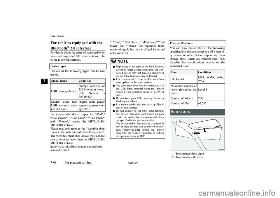 MITSUBISHI ASX 2020  Owners Manual (in English) �F�o�r� �v�e�h�i�c�l�e�s� �e�q�u�i�p�p�e�d� �w�i�t�h� �t�h�e�B�l�u�e�t�o�o�t�h �