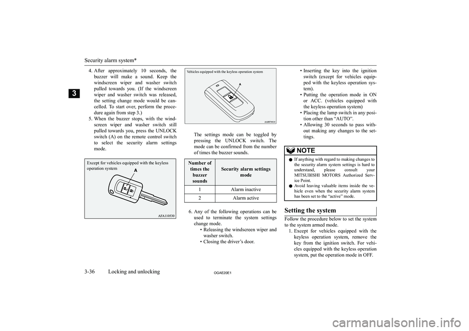 MITSUBISHI ASX 2020   (in English) Repair Manual �4�.�A�f�t�e�r�  �a�p�p�r�o�x�i�m�a�t�e�l�y�  �1�0�  �s�e�c�o�n�d�s�,�  �t�h�e
�b�u�z�z�e�r�  �w�i�l�l�  �m�a�k�e�  �a�  �s�o�u�n�d�.�  �K�e�e�p�  �t�h�e �w�i�n�d�s�c�r�e�e�n�  �w�i�p�e�r�  �a�n�d�  �