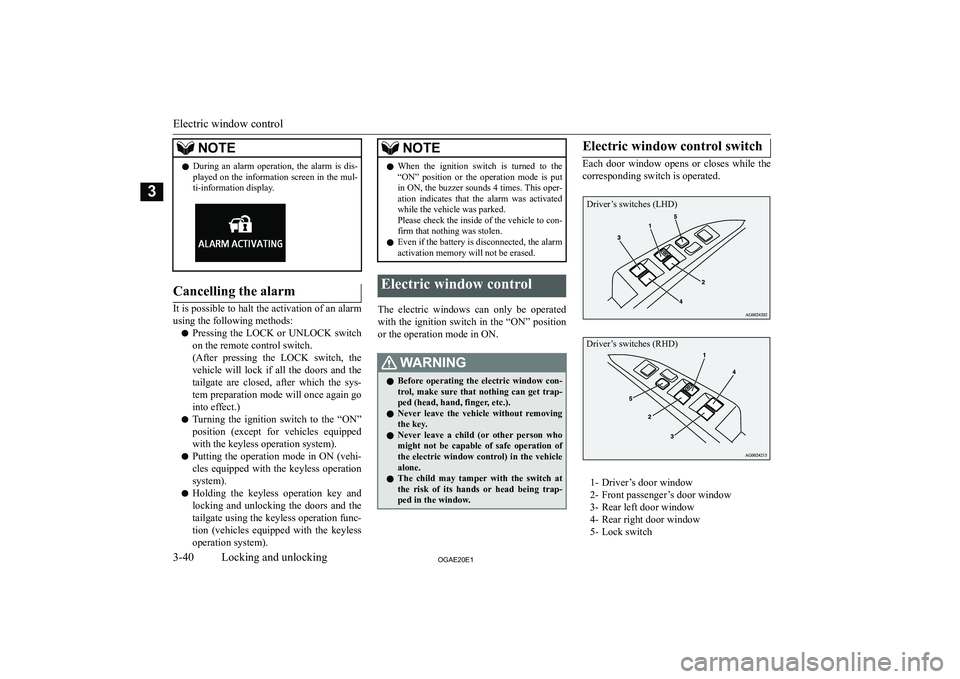 MITSUBISHI ASX 2020   (in English) Repair Manual �N�O�T�E�z�D�u�r�i�n�g�  �a�n�  �a�l�a�r�m�  �o�p�e�r�a�t�i�o�n�,�  �t�h�e�  �a�l�a�r�m�  �i�s�  �d�i�s�-
�p�l�a�y�e�d� �o�n� �t�h�e� �i�n�f�o�r�m�a�t�i�o�n� �s�c�r�e�e�n� �i�n� �t�h�e� �m�u�l�-
�t�i�