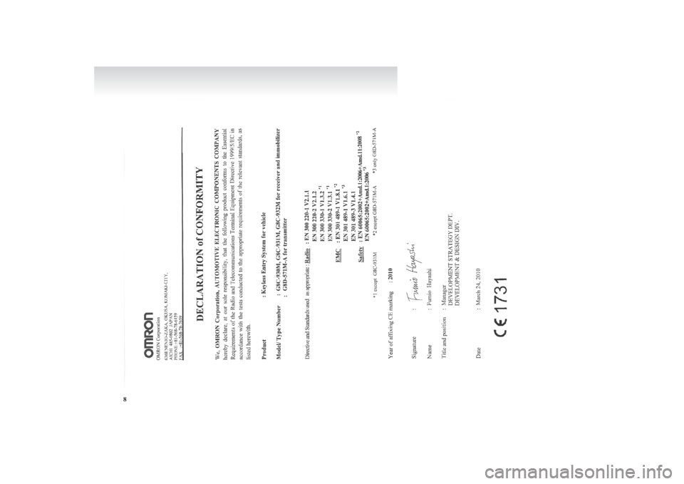 MITSUBISHI L200 2011 Owners Manual (in English) 8 MITSUBISHI L200 2011 Owners Manual (in English) 8