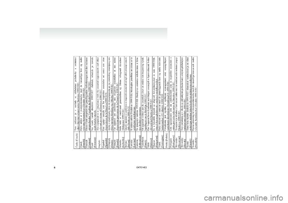 MITSUBISHI L200 2014 Owners Manual (in English) 6 OKTE14E2 MITSUBISHI L200 2014 Owners Manual (in English) 6 OKTE14E2