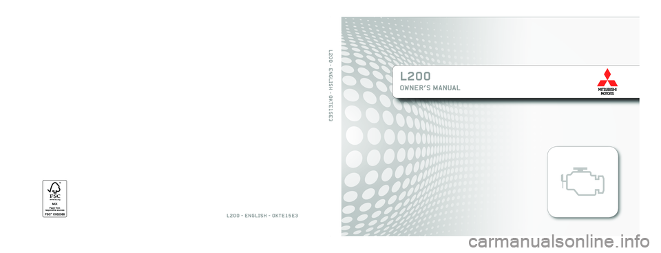 MITSUBISHI L200 2015  Owners Manual (in English) 