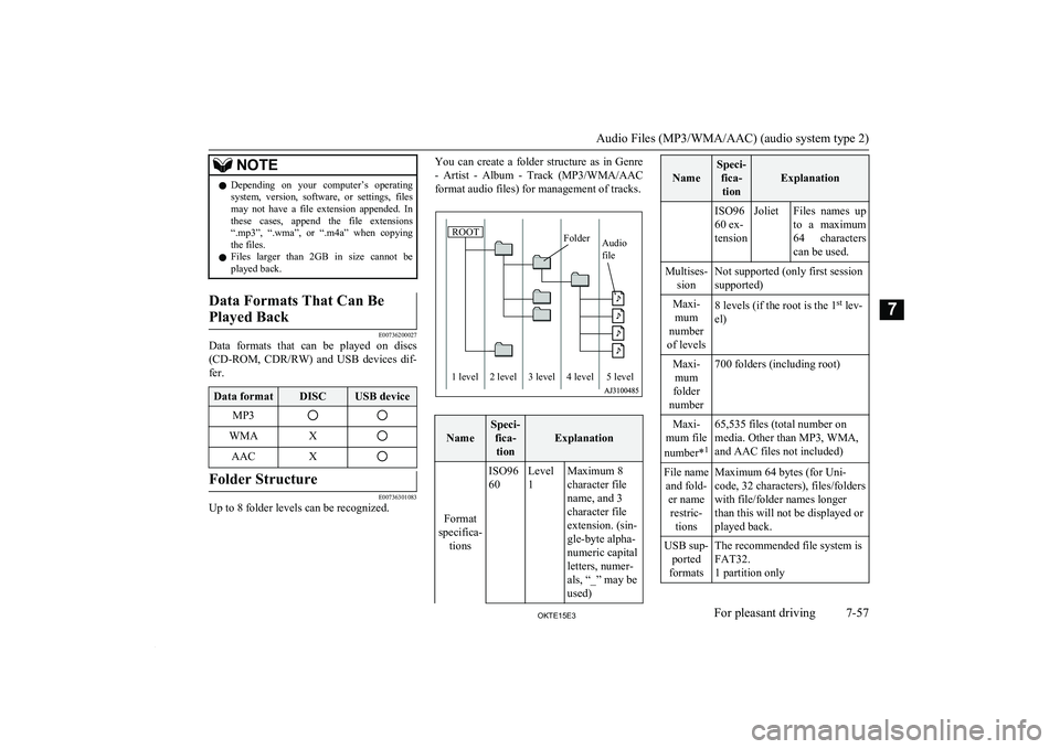 MITSUBISHI L200 2015  Owners Manual (in English) NOTElDepending  on  your  computer’s  operating
system,  version,  software,  or  settings,  filesmay  not  have  a  file  extension  appended.  In these  cases,  append  the  file  extensions
“.m