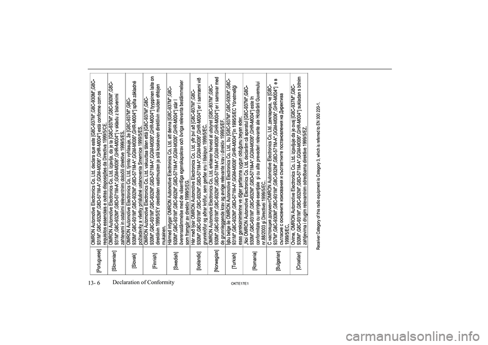 MITSUBISHI L200 2017  Owners Manual (in English) 13- 6OKTE17E1Declaration of Conformity     