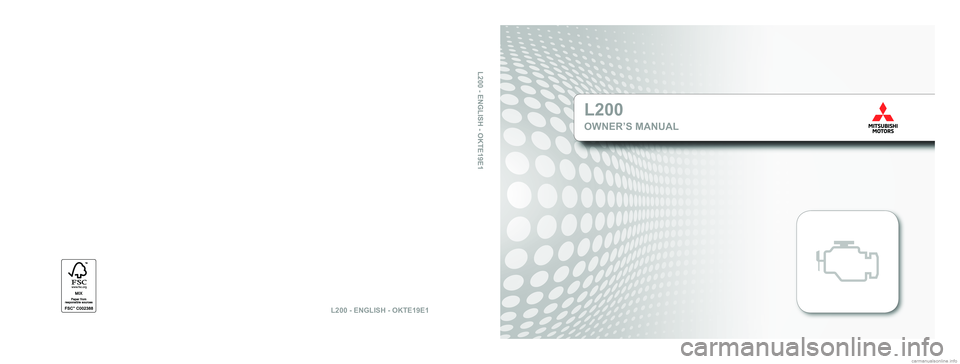 MITSUBISHI L200 2019  Owners Manual (in English) 