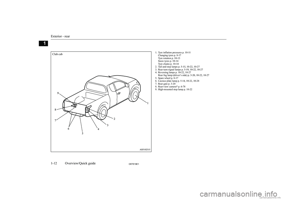 MITSUBISHI L200 2019   (in English) User Guide �1�. �T�y�r�e� �i�n�f�l�a�t�i�o�n� �p�r�e�s�s�u�r�e�s� �p�.� �1�0�-�1�1�C�h�a�n�g�i�n�g� �t�y�r�e�s� �p�.� �8�-�1�7
�T�y�r�e� �r�o�t�a�t�i�o�n� �p�.� �1�0�-�1�3
�S�n�o�w� �t�y�r�e�s� �p�.� �1�0�-�1�4
