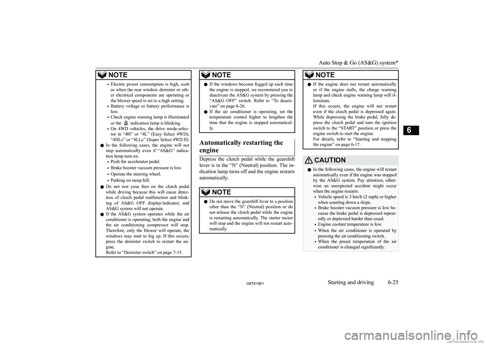 MITSUBISHI L200 2019  Owners Manual (in English) �N�O�T�E�