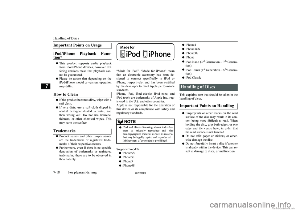 MITSUBISHI L200 2019  Owners Manual (in English) �I�m�p�o�r�t�a�n�t� �P�o�i�n�t�s� �o�n� �U�s�a�g�e
�i�P�o�d�/�i�P�h�o�n�e�  �P�l�a�y�b�a�c�k�  �F�u�n�c�-�t�i�o�n�*
�z �T�h�i�s�  �p�r�o�d�u�c�t�  �s�u�p�p�o�r�t�s�  �a�u�d�i�o�  �p�l�a�y�b�a�c�k
�f�r