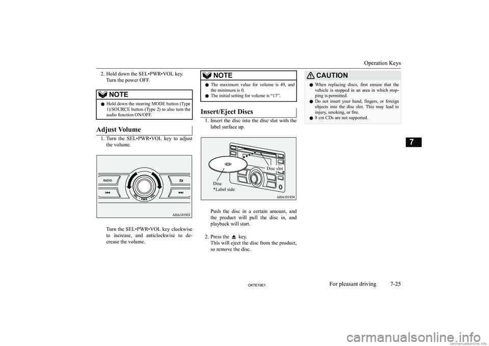 MITSUBISHI L200 2019  Owners Manual (in English) �2�. �H�o�l�d� �d�o�w�n� �t�h�e� �S�E�L�